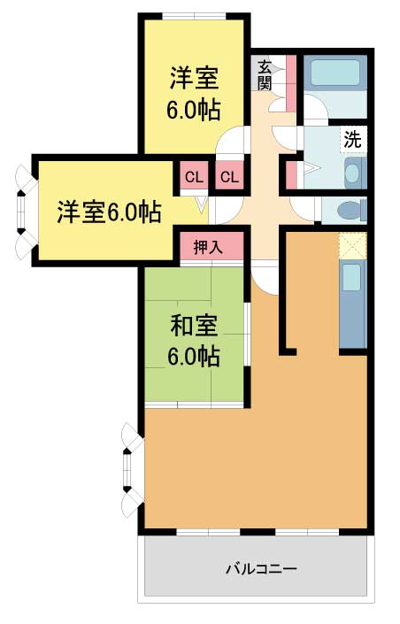 芦屋市西蔵町(阪神本線打出駅)のマンション間取