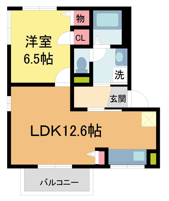 芦屋市津知町(JR東海道本線(近畿)甲南山手駅)のアパート間取